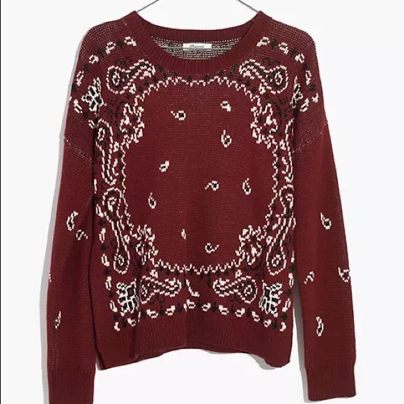NWT Madewell Bandana Pullover Sweater - Picture 2 of 5